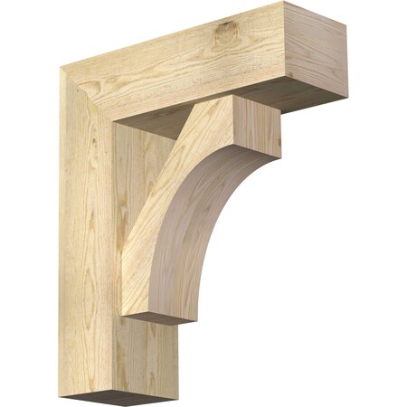 Ekena Millwork Westlake Block Rough Sawn Bracket w/ Offset Brace, Douglas Fir, 8"W x 24"D x 28"H BKT0806X24X28WTL05RDF